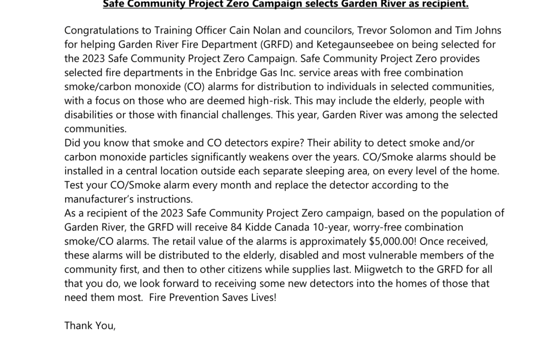 Safe Community Project Zero and GRFD team up for a good cause.