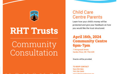 RHT DAYCARE ENGAGEMENT APRIL 16. 6pm to 7pm at the GRFN Community Centre.
