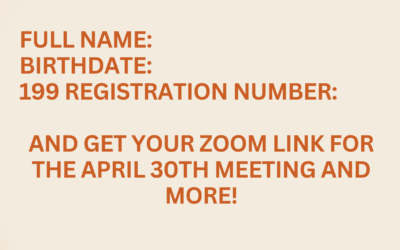 Sign up for Members Portal. To recieve zoom info for April 30 meeting.