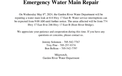 Water Main Repair in GRFN. MAY 8th.