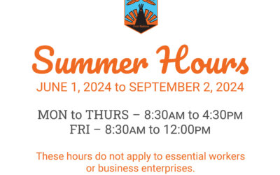 Summer hours as of June 01.